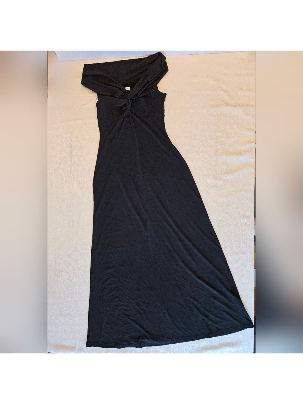 The Occasion by Old Navy Black Off the Shoulder Maxi Length Gown, S Tall - Picture 2 of 10
